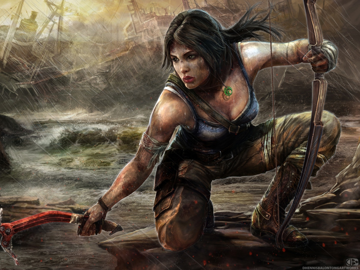 Das Lara Croft Tomb Raider Artwork Wallpaper 1152x864