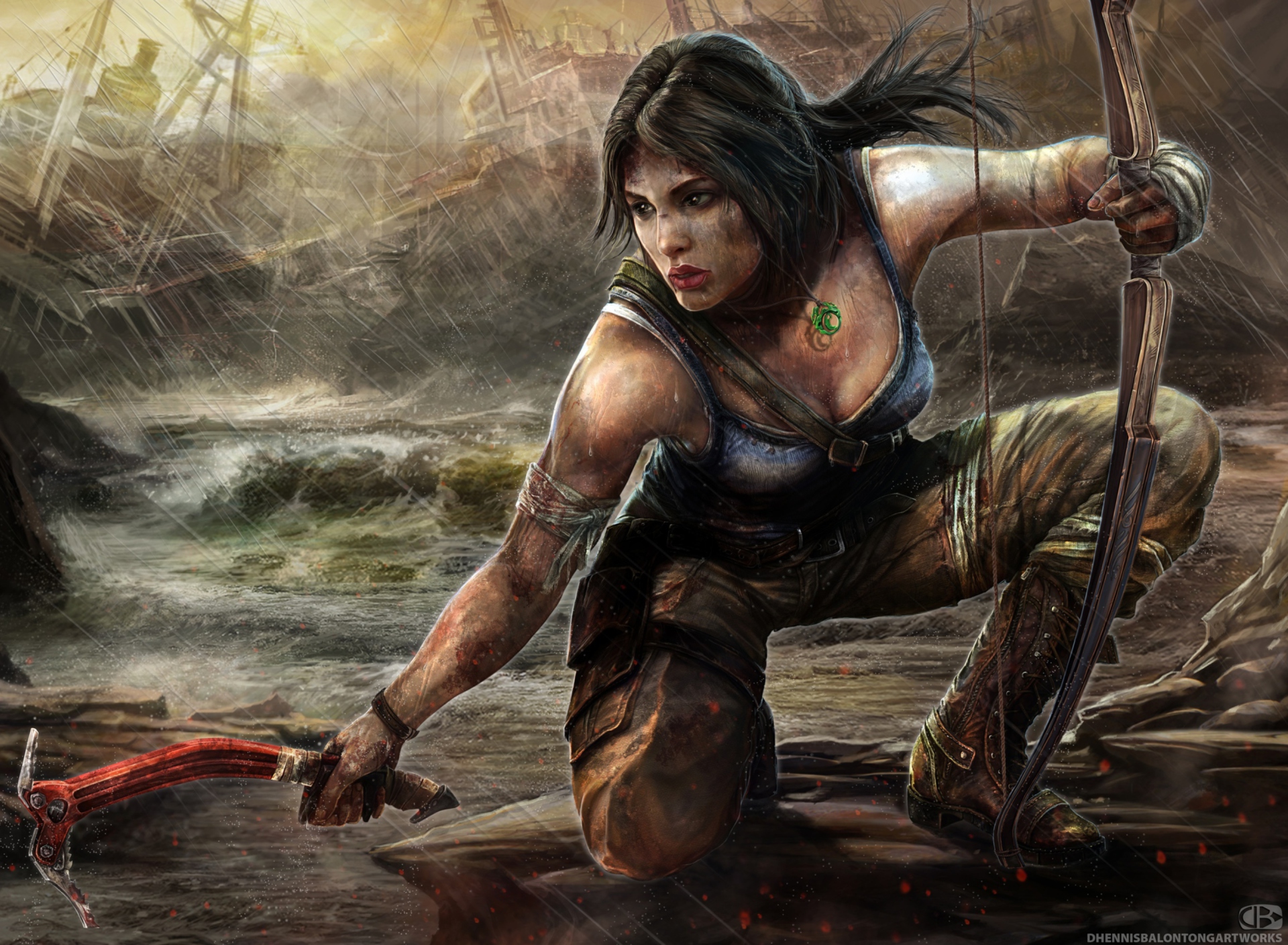 Fondo de pantalla Lara Croft Tomb Raider Artwork 1920x1408