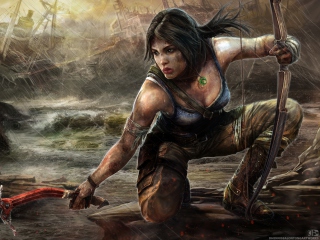 Lara Croft Tomb Raider Artwork wallpaper 320x240