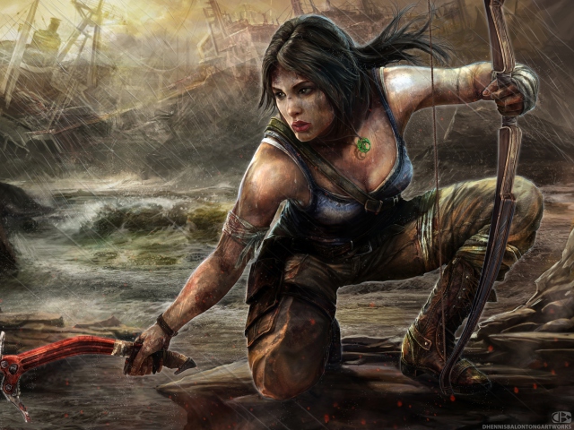 Das Lara Croft Tomb Raider Artwork Wallpaper 640x480