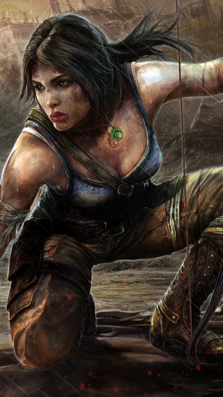 Обои Lara Croft Tomb Raider Artwork 750x1334