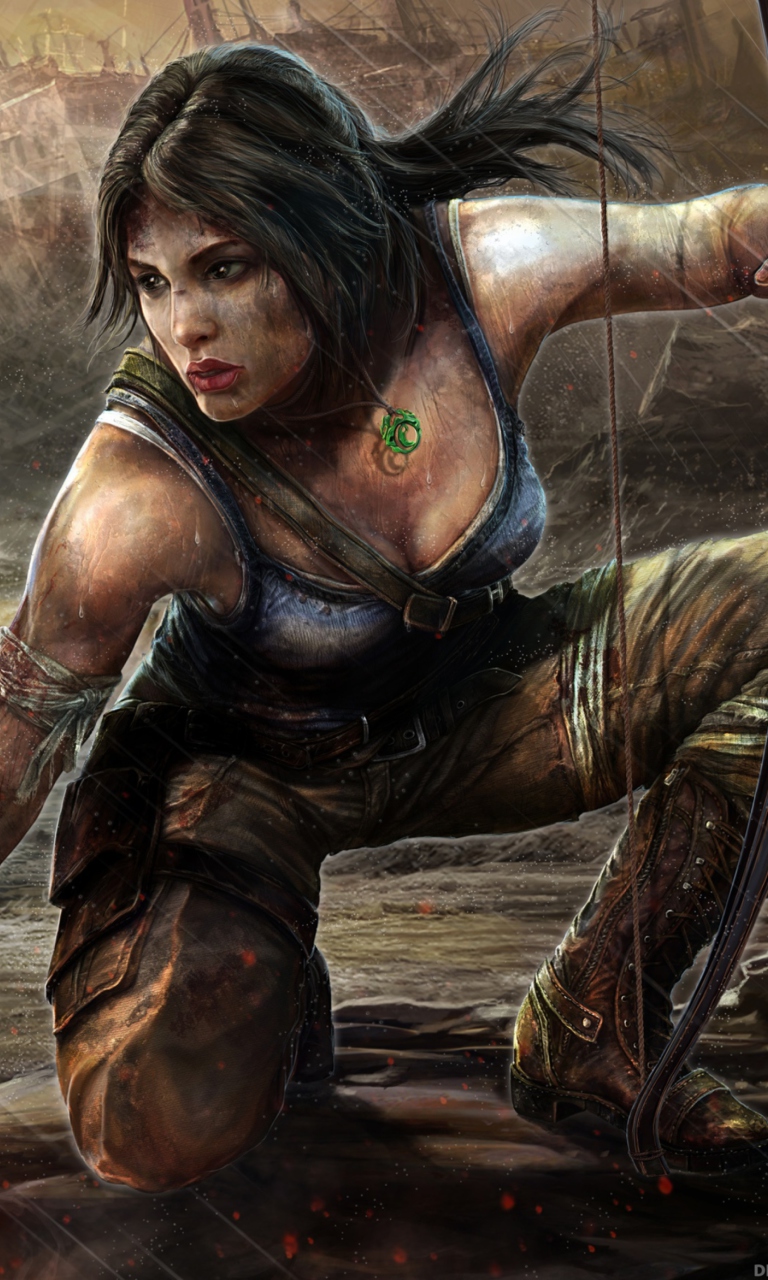 Обои Lara Croft Tomb Raider Artwork 768x1280