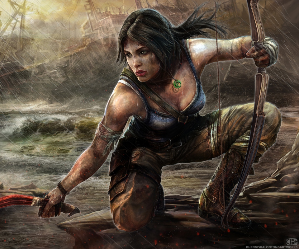 Fondo de pantalla Lara Croft Tomb Raider Artwork 960x800