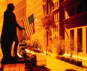 Das Wall Street - New York USA Wallpaper 176x144