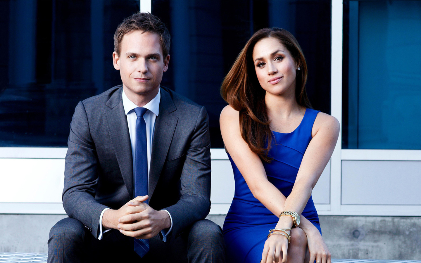 Screenshot №1 pro téma Troian Bellisario And Patrick J Adams in Suits 1440x900