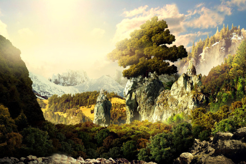 Das Fantasy Scenery Wallpaper 480x320