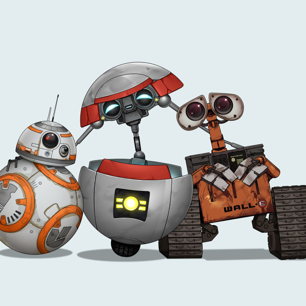 Star Wars and Walle wallpaper 1024x1024