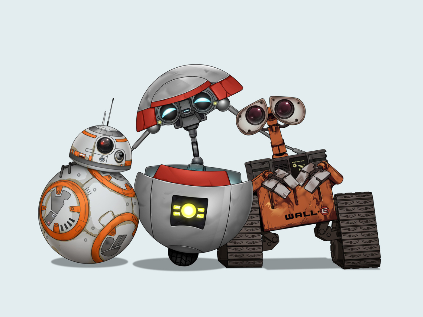 Star Wars and Walle wallpaper 1400x1050