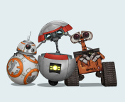 Star Wars and Walle wallpaper 176x144