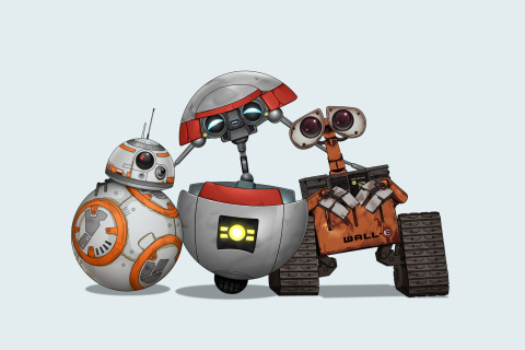 Star Wars and Walle wallpaper 480x320