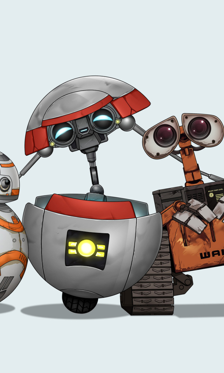 Star Wars and Walle wallpaper 768x1280