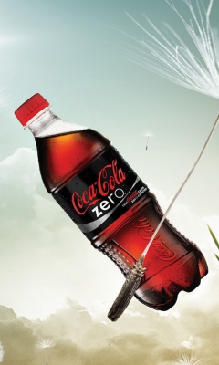 Обои Coca Cola Bottle Floating Zero 240x400