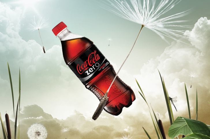 Coca Cola Bottle Floating Zero wallpaper