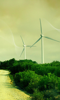 Обои Wind turbine 240x400