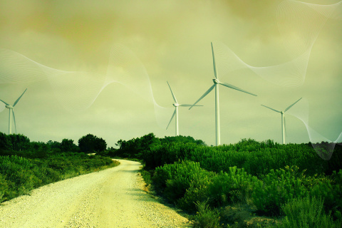 Wind turbine wallpaper 480x320