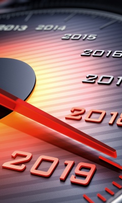 Fondo de pantalla 2019 New Year Car Speedometer Gauge 240x400