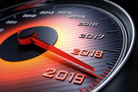 2019 New Year Car Speedometer Gauge wallpaper 480x320