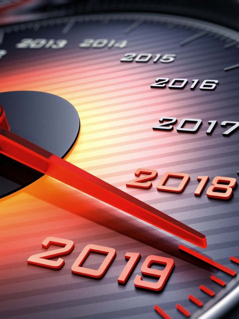 Fondo de pantalla 2019 New Year Car Speedometer Gauge 480x640