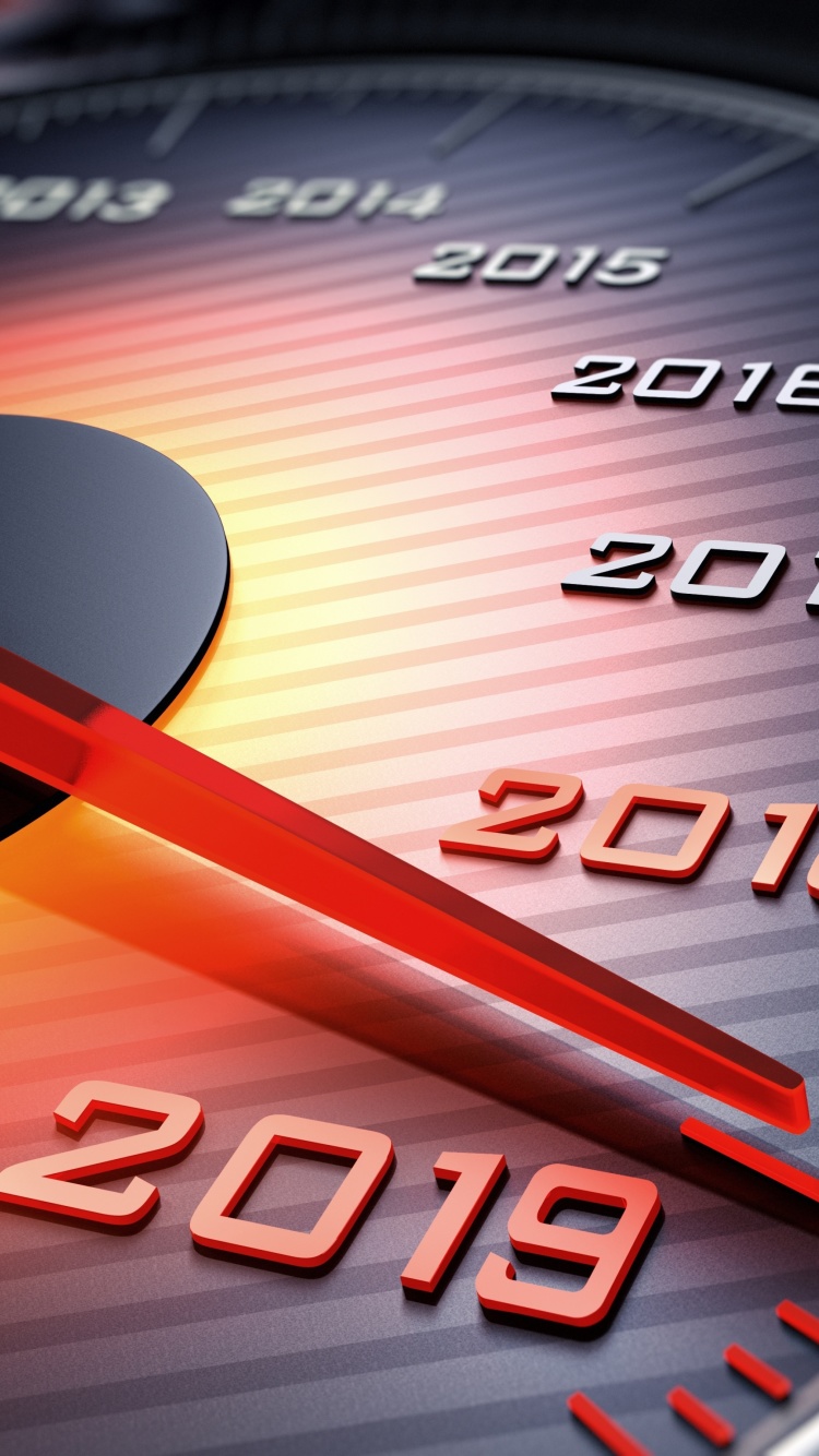 Fondo de pantalla 2019 New Year Car Speedometer Gauge 750x1334