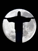Das Full Moon And Christ The Redeemer In Rio De Janeiro Wallpaper 132x176