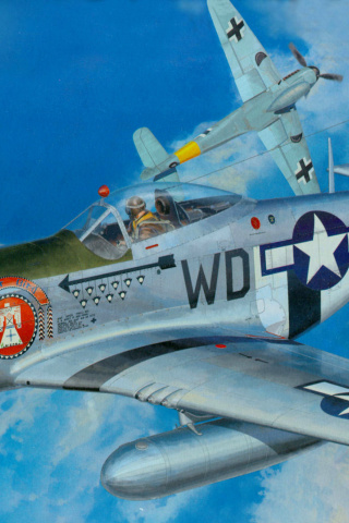 Fondo de pantalla North American P-51 Mustang Fighter 320x480
