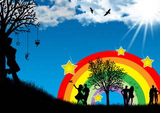 Rainbow - Obrázkek zdarma pro Nokia Asha 302