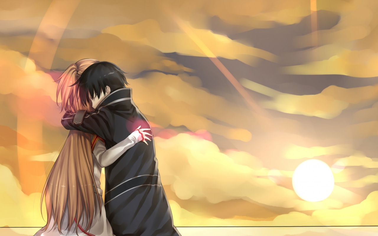 Das Anime Hug Wallpaper 1280x800