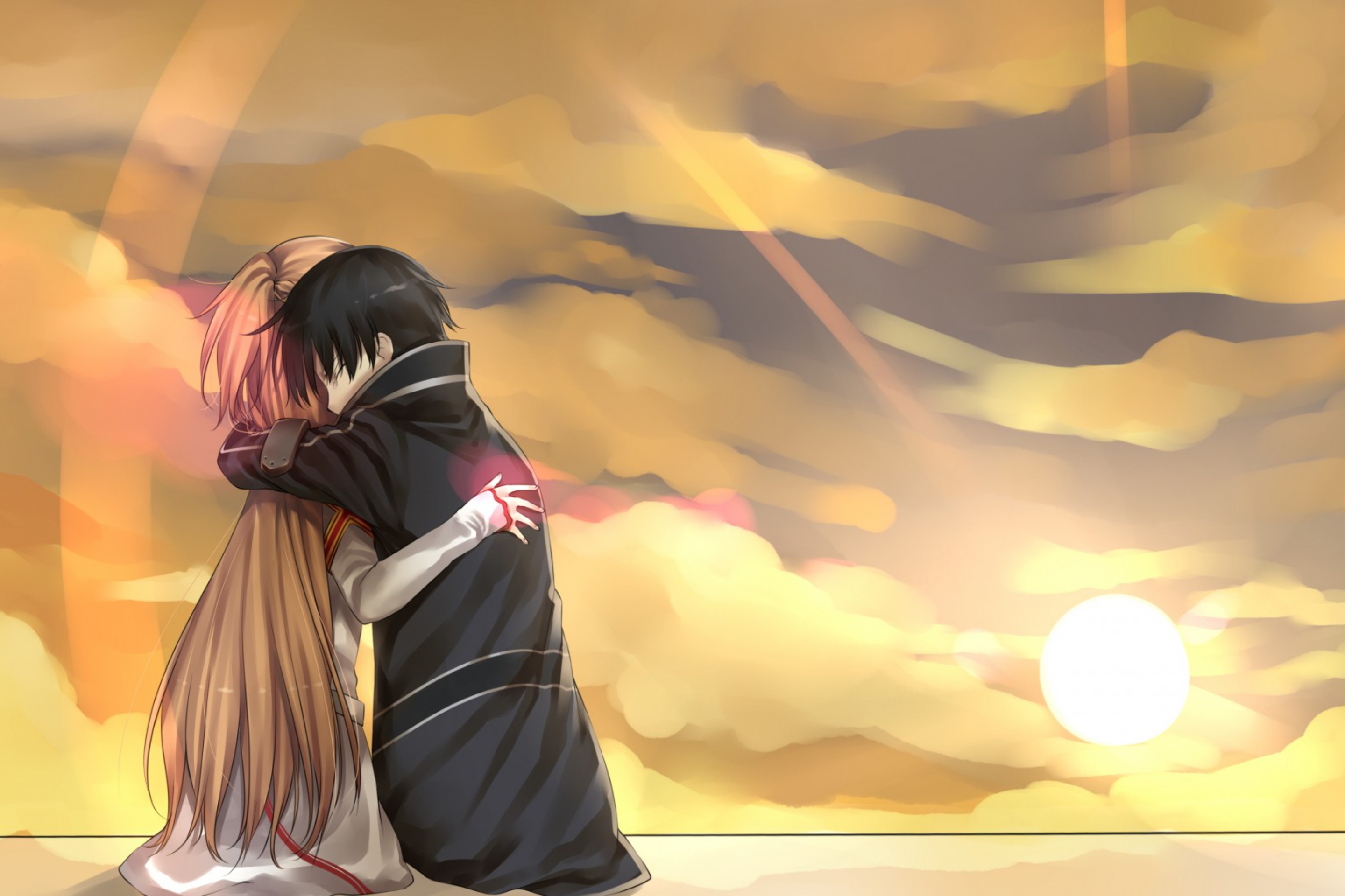 Das Anime Hug Wallpaper 2880x1920