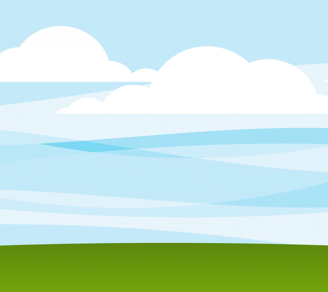 Fondo de pantalla White Clouds, Blue Sky, Green Grass 1080x960