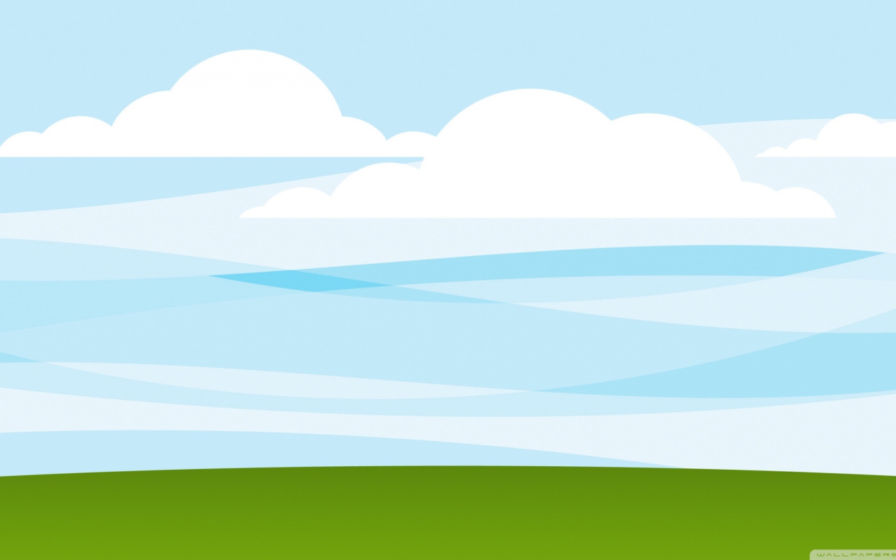 Fondo de pantalla White Clouds, Blue Sky, Green Grass 1280x800