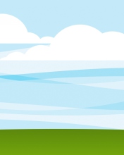 White Clouds, Blue Sky, Green Grass screenshot #1 176x220