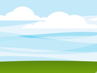 Das White Clouds, Blue Sky, Green Grass Wallpaper 320x240