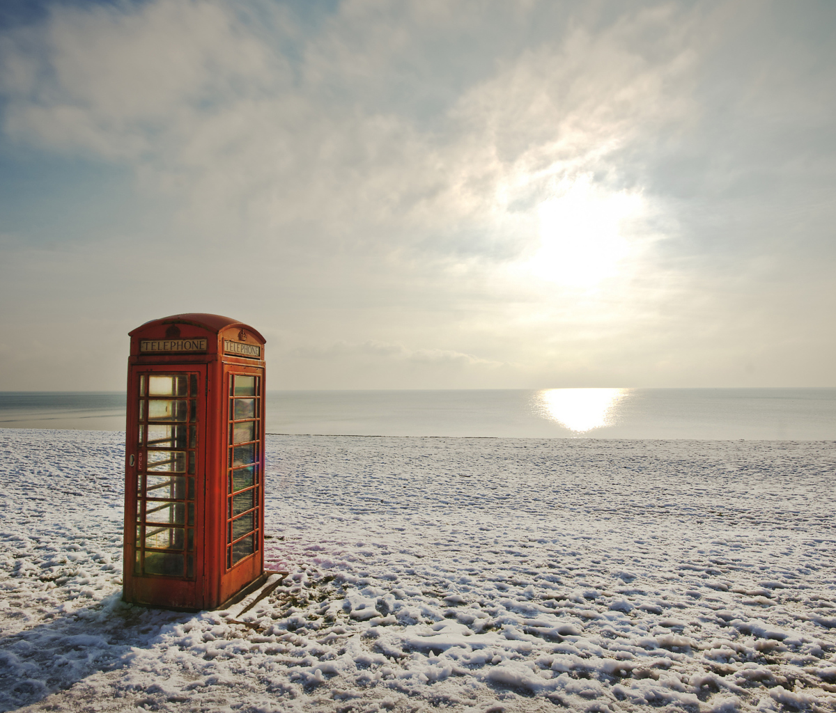 Red Photo Booth At Beach wallpaper 1200x1024