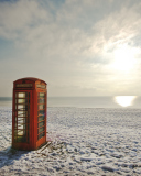 Red Photo Booth At Beach wallpaper 128x160