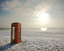 Red Photo Booth At Beach wallpaper 220x176