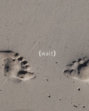 Screenshot №1 pro téma Footprints On Sand 128x160