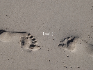 Das Footprints On Sand Wallpaper 320x240