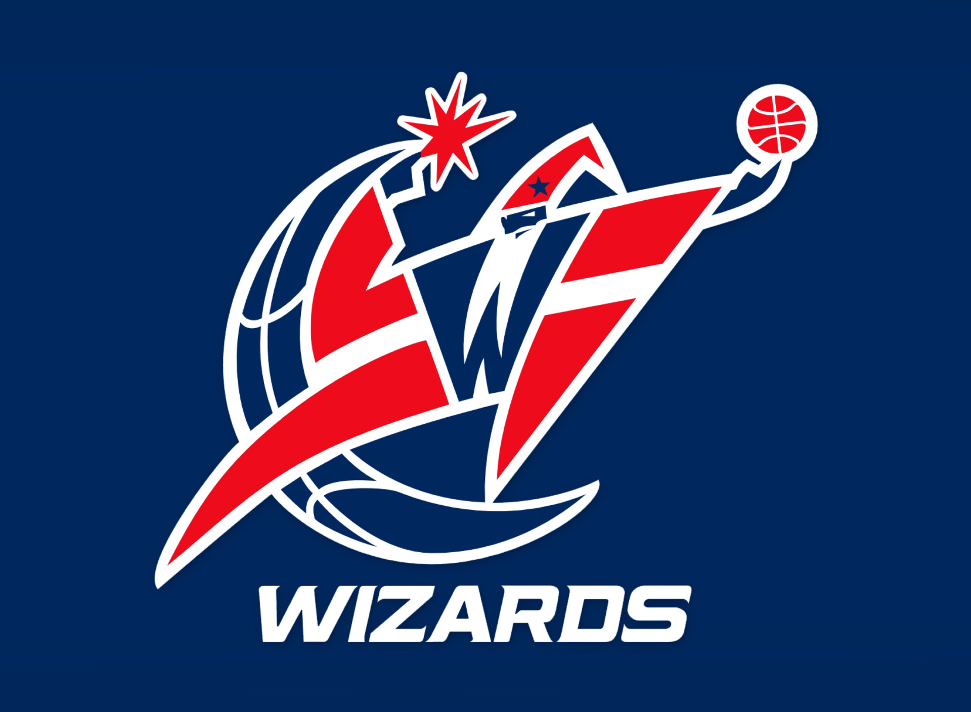 Das Washington Wizards Blue Logo Wallpaper 1920x1408