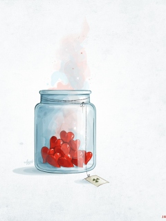 Das Hearts In Jar Wallpaper 240x320