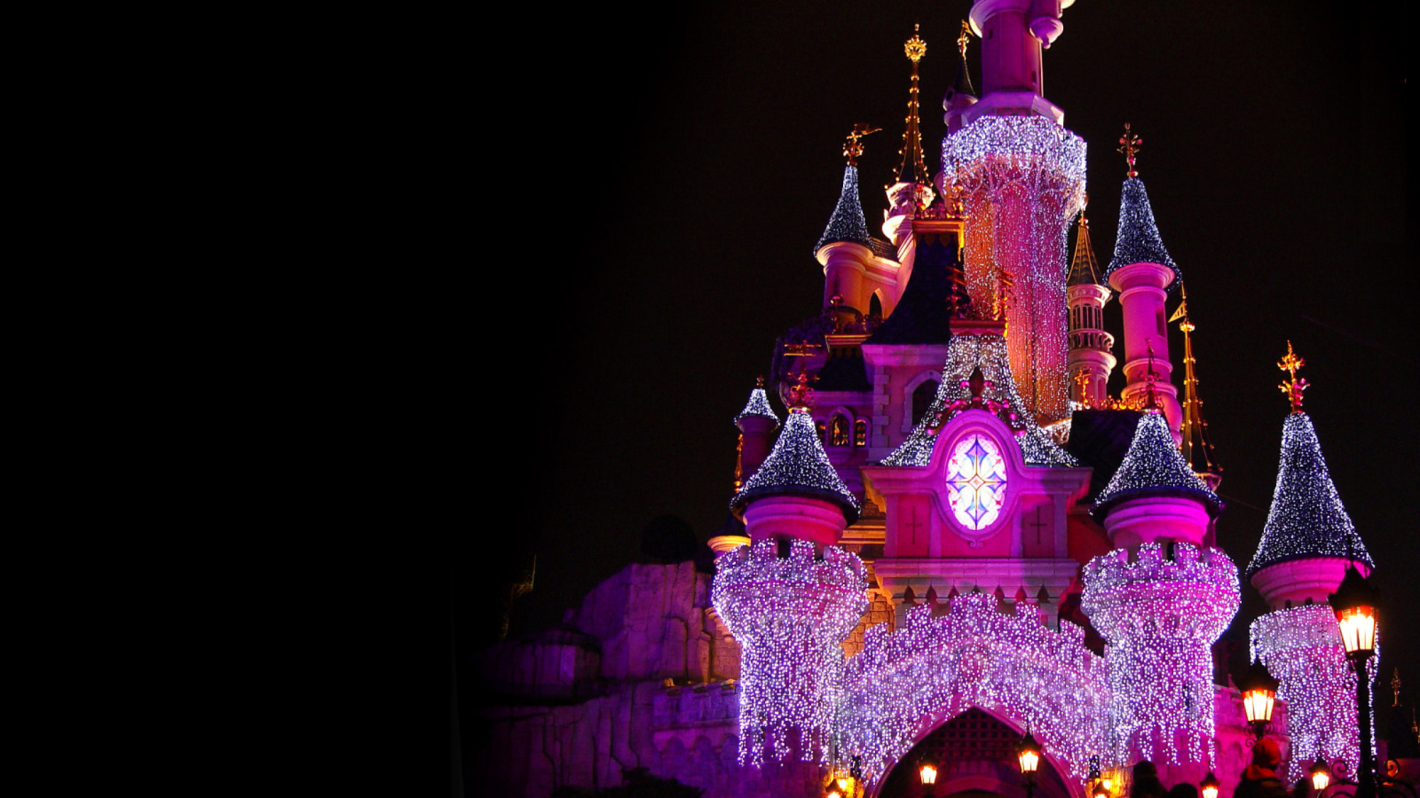 Das Disney Xmas Castle Wallpaper 1600x900