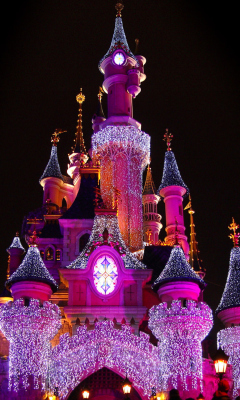 Обои Disney Xmas Castle 240x400