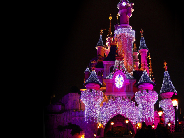 Das Disney Xmas Castle Wallpaper 640x480