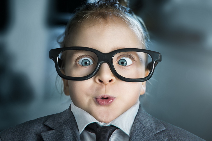 Funny Child In Big Glasses wallpaper