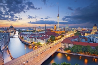 Night Berlin Photo Background for Android, iPhone and iPad