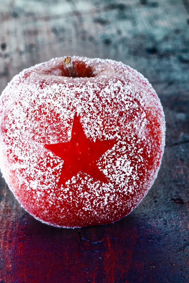 Sfondi Christmas Star Frozen Apple 640x960