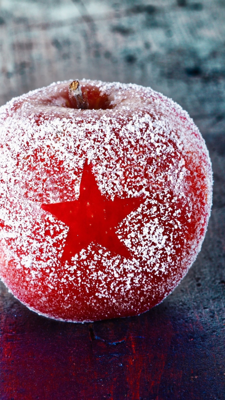 Das Christmas Star Frozen Apple Wallpaper 750x1334