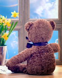 Teddy Bear with Bouquet wallpaper 128x160