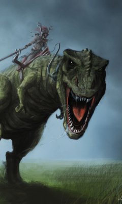 Angry Dinosaur wallpaper 240x400
