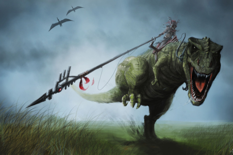 Angry Dinosaur wallpaper 480x320