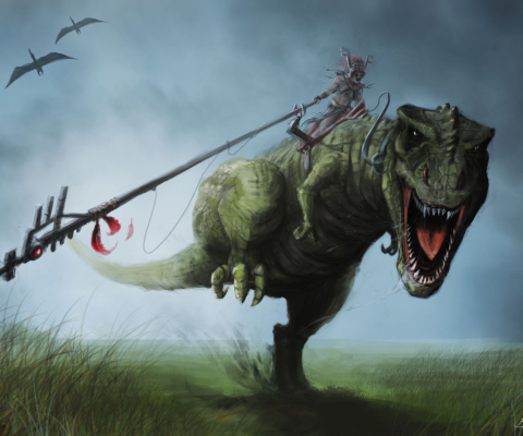 Angry Dinosaur wallpaper 480x400